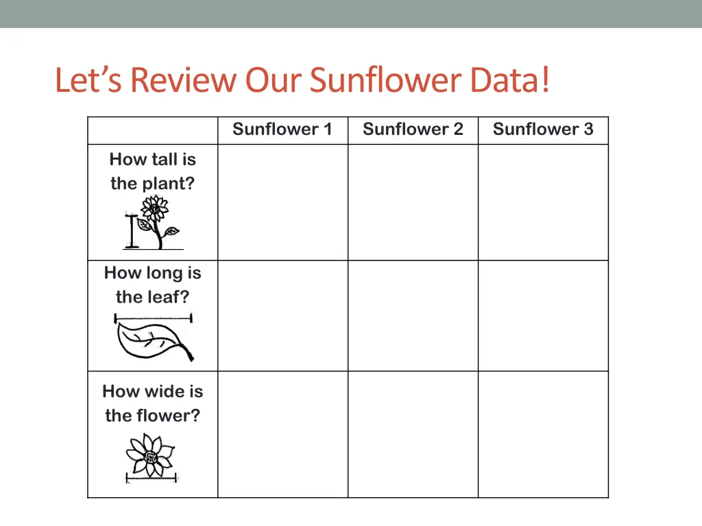 let s review our sunflower data