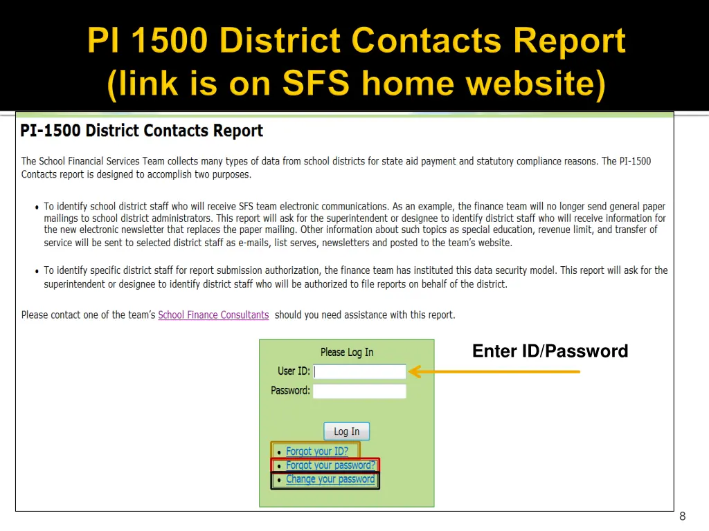 enter id password