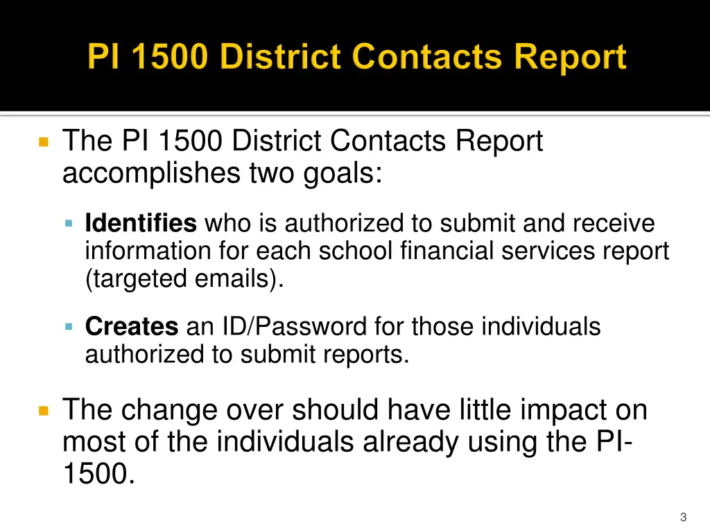 the pi 1500 district contacts report accomplishes