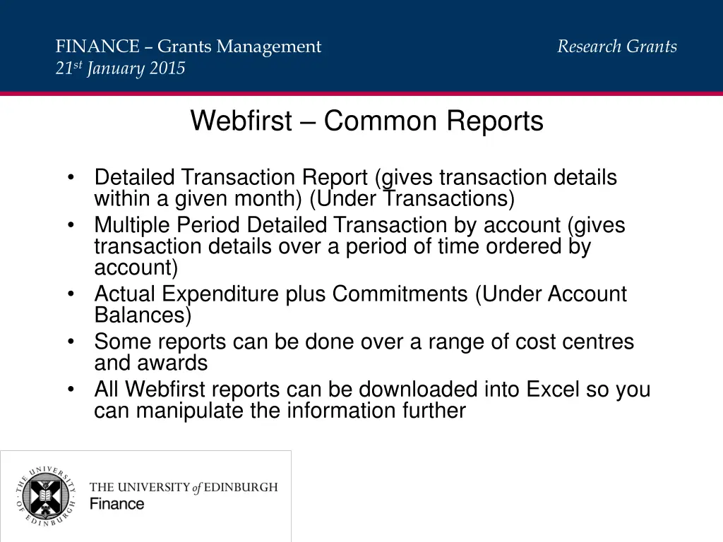 finance grants management 21 st january 2015 5
