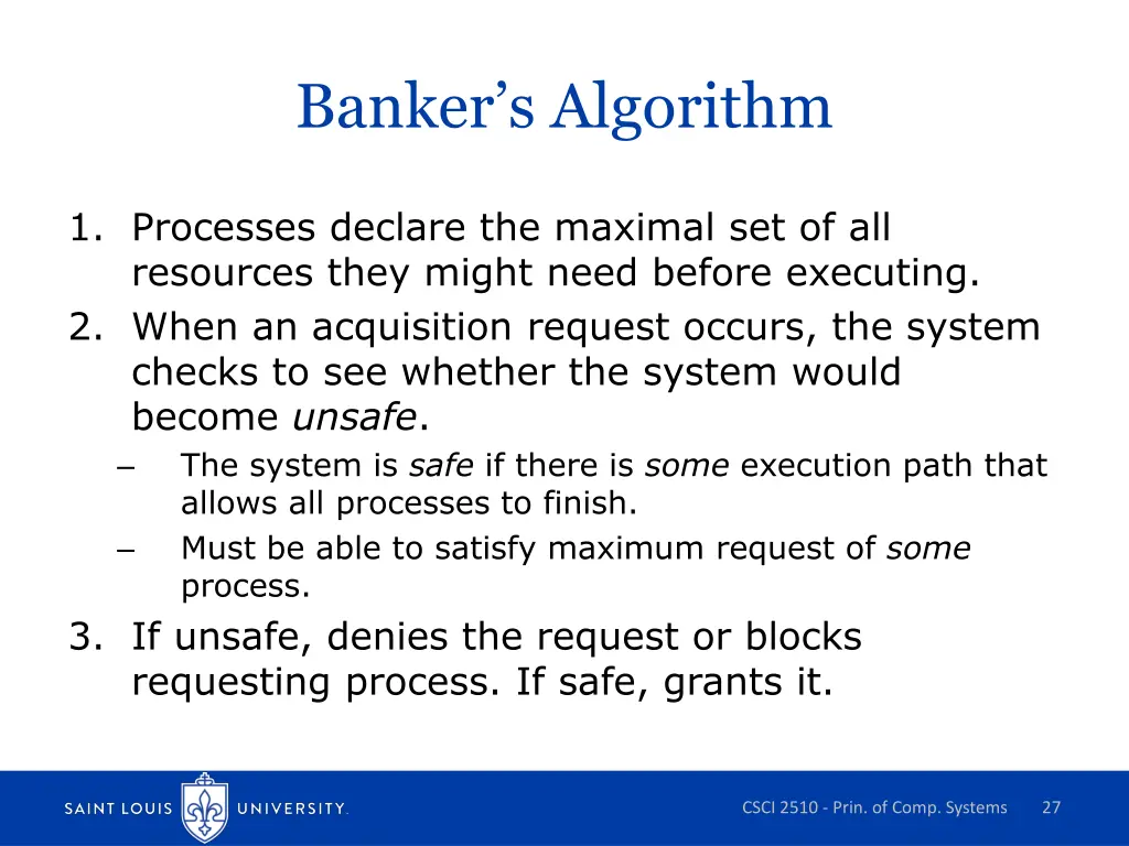 banker s algorithm