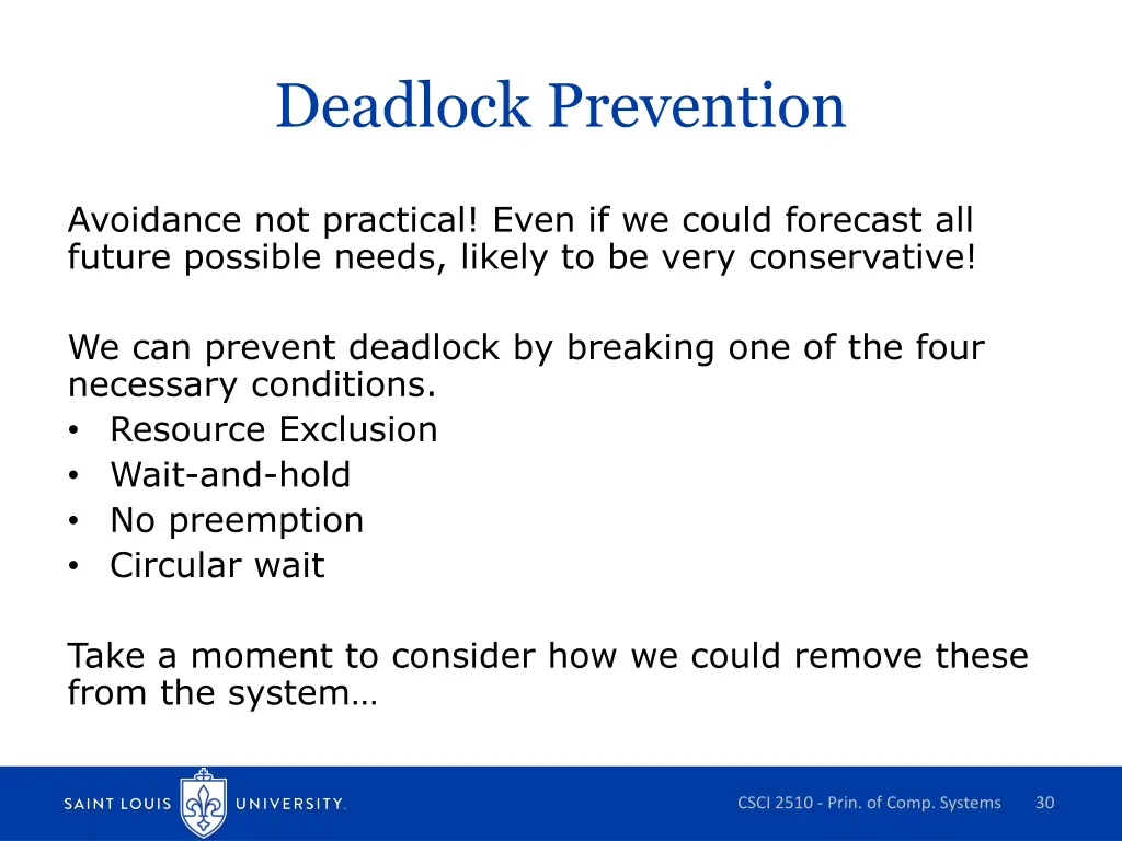 deadlock prevention