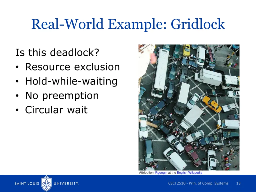 real world example gridlock