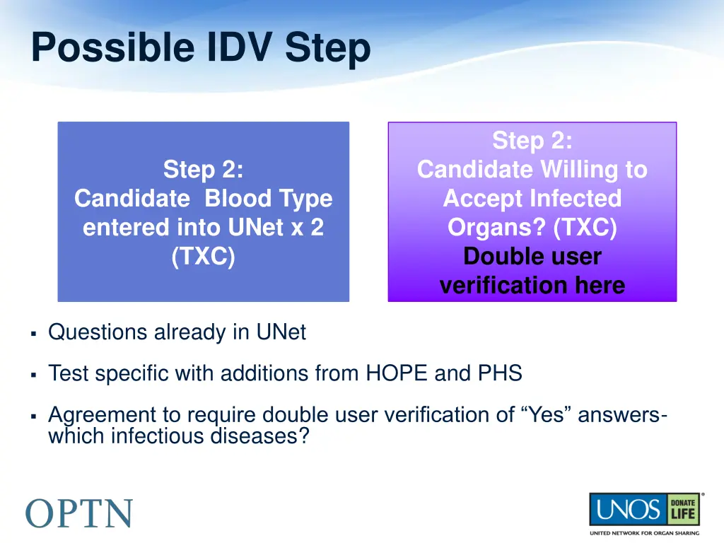 possible idv step