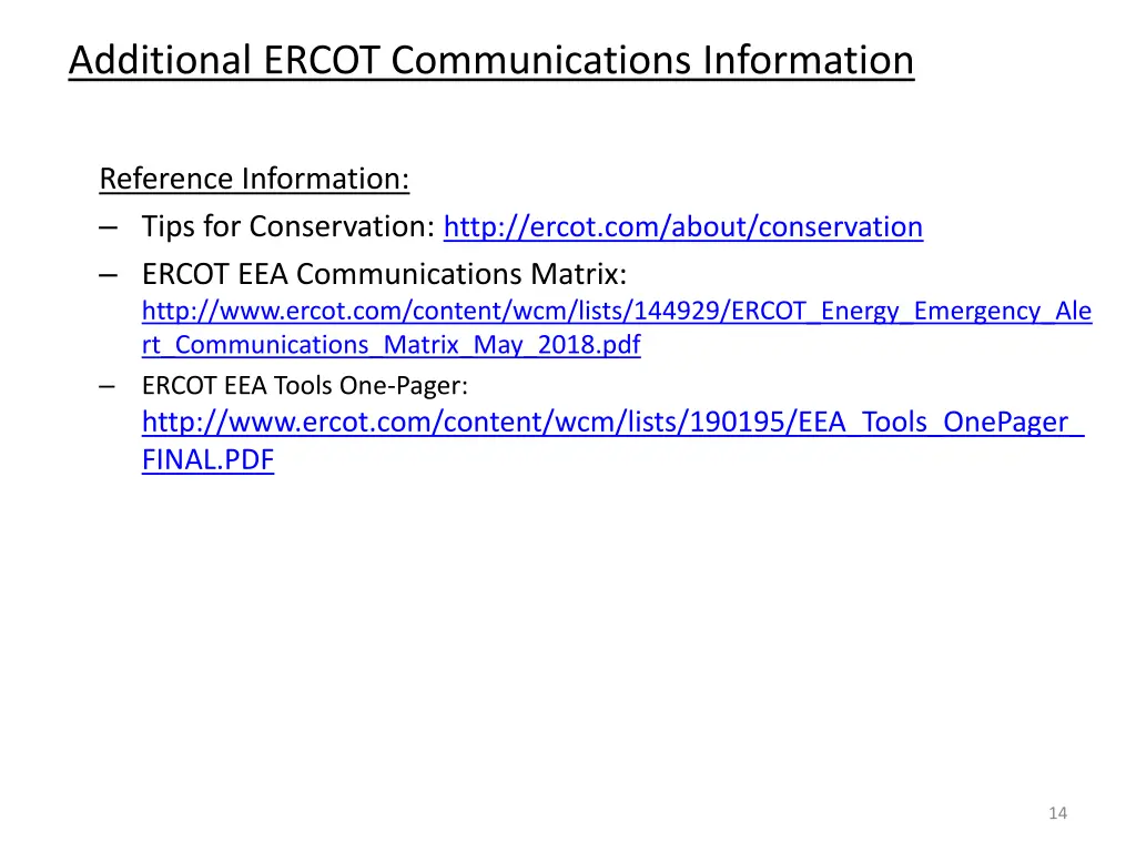additional ercot communications information