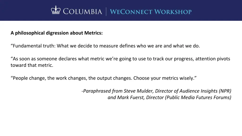 a philosophical digression about metrics