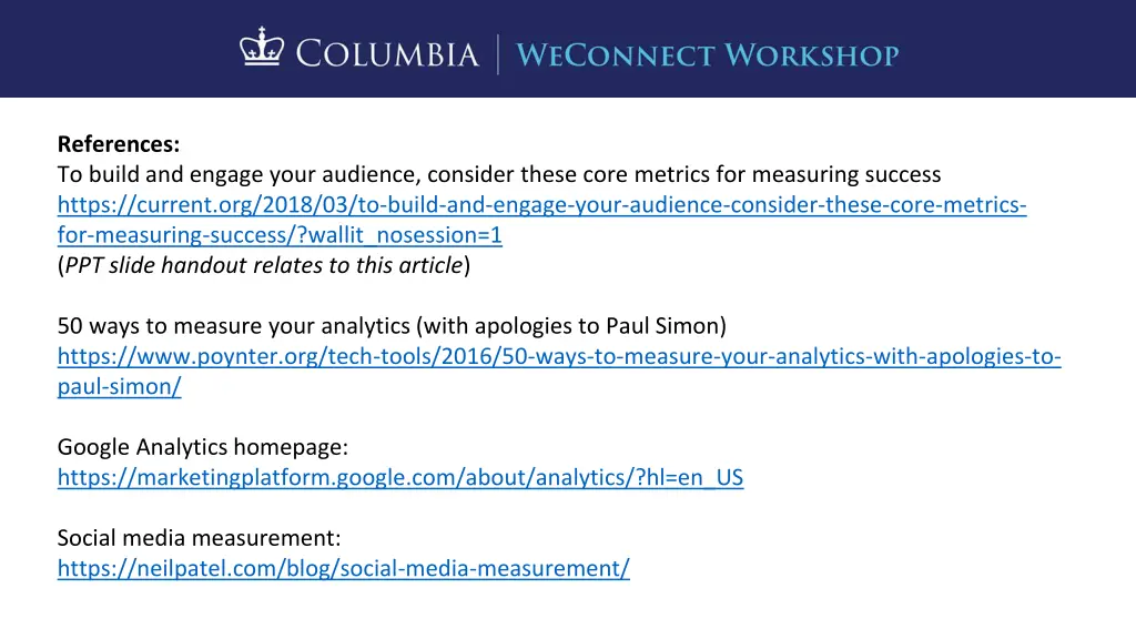 references to build and engage your audience