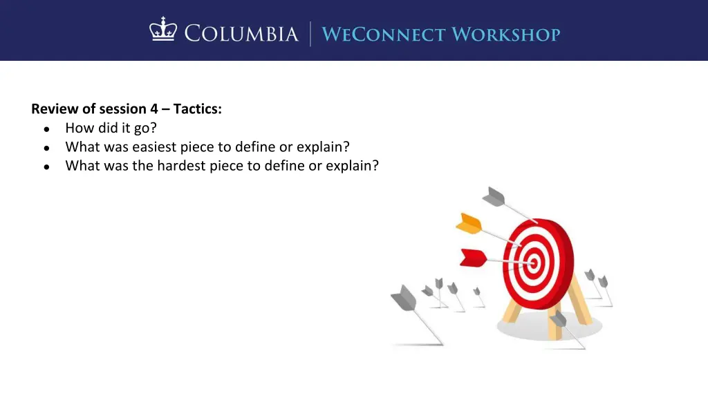 review of session 4 tactics how did it go what