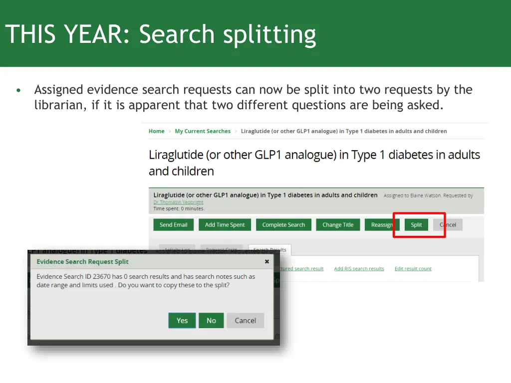 this year search splitting
