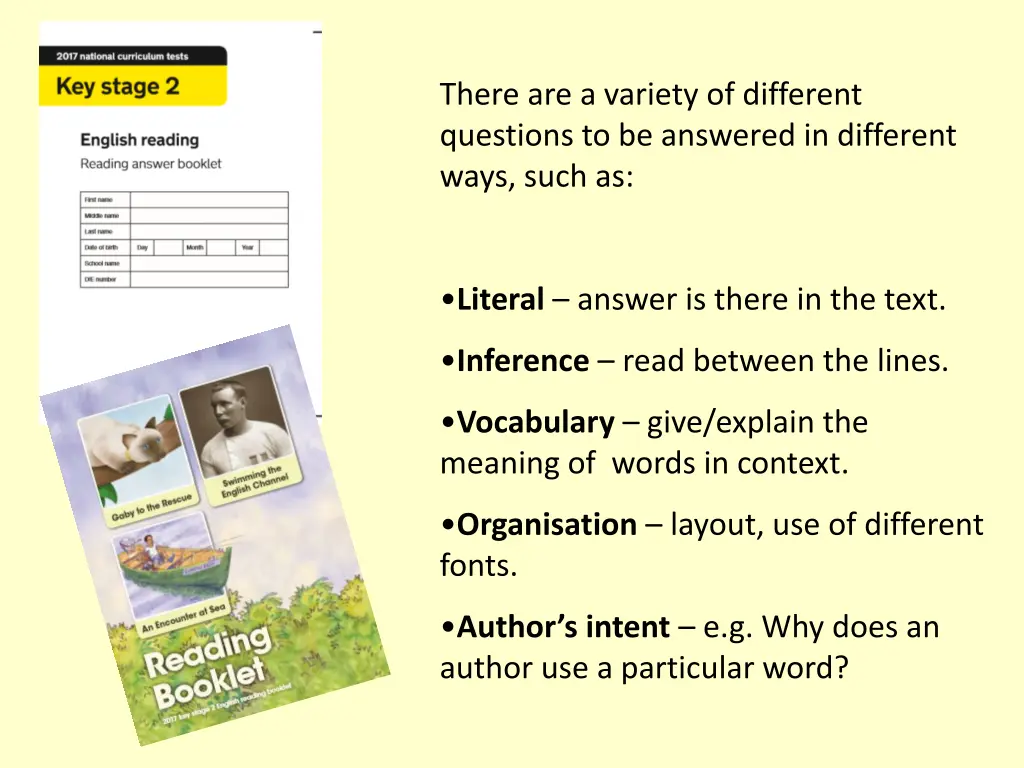 there are a variety of different questions