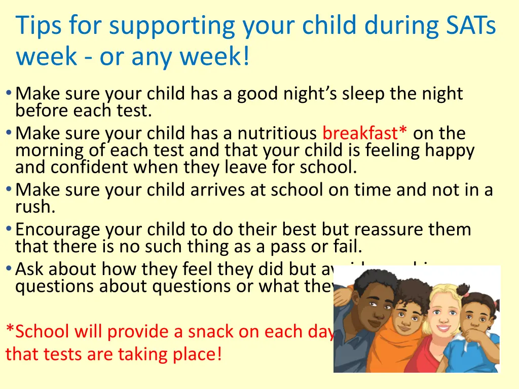 tips for supporting your child during sats week