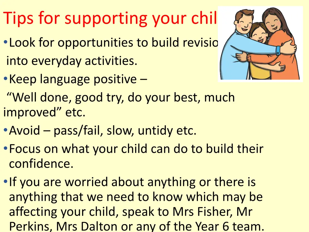 tips for supporting your child look