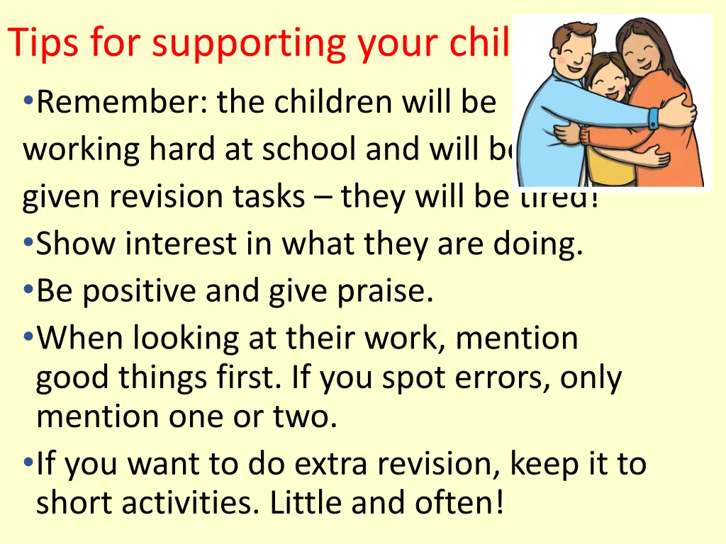 tips for supporting your child remember