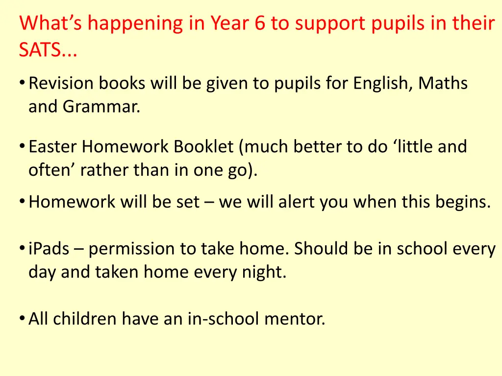 what s happening in year 6 to support pupils 1