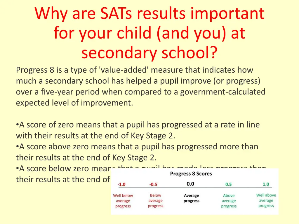why are sats results important for your child