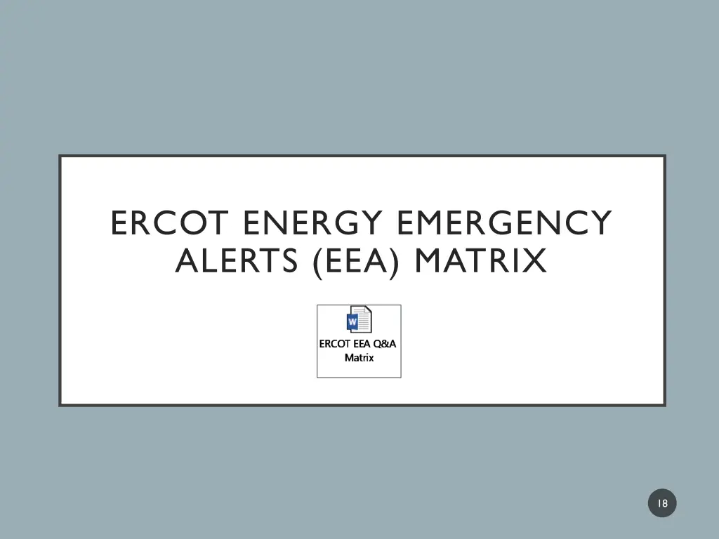 ercot energy emergency alerts eea matrix