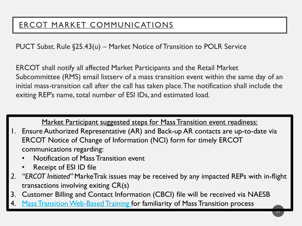 ercot market communications