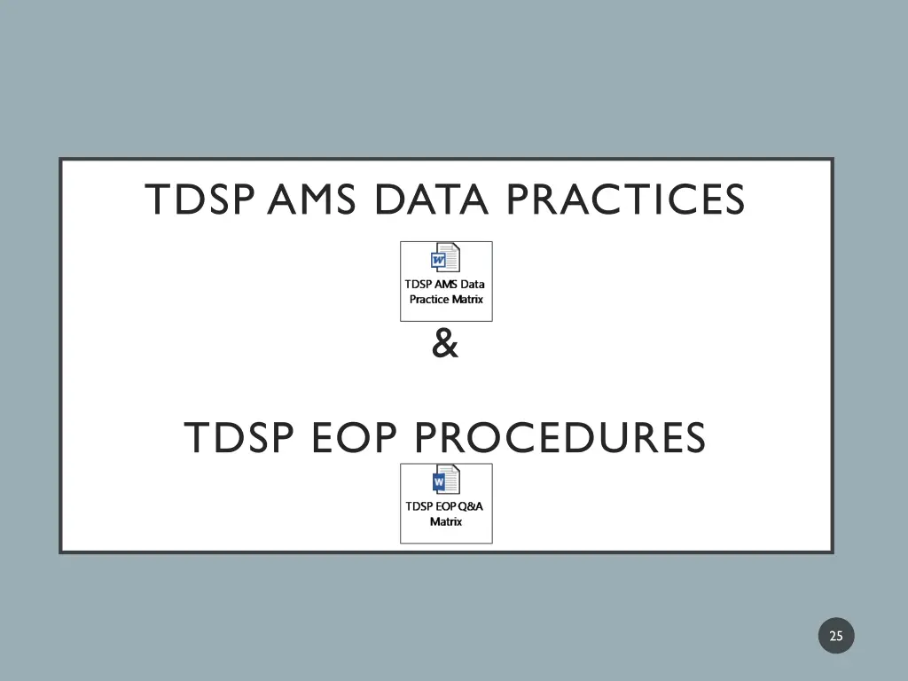 tdsp ams data practices