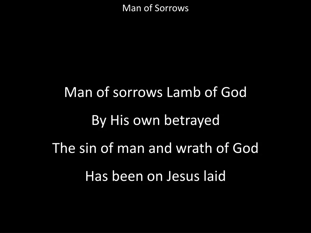 man of sorrows 1