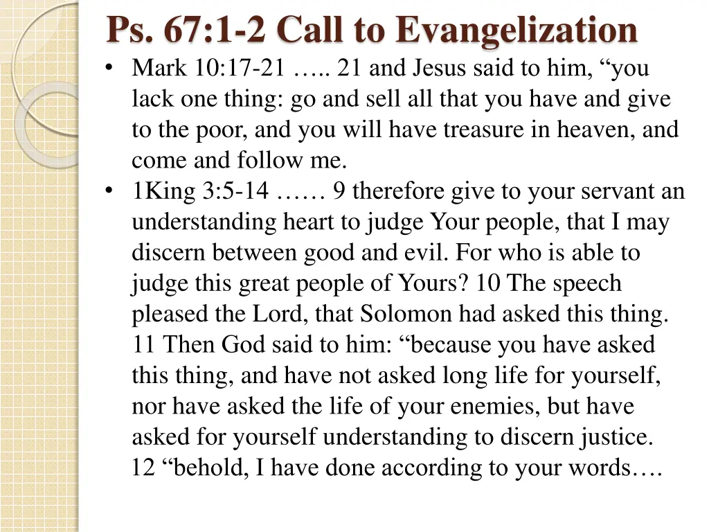 ps 67 1 2 call to evangelization mark