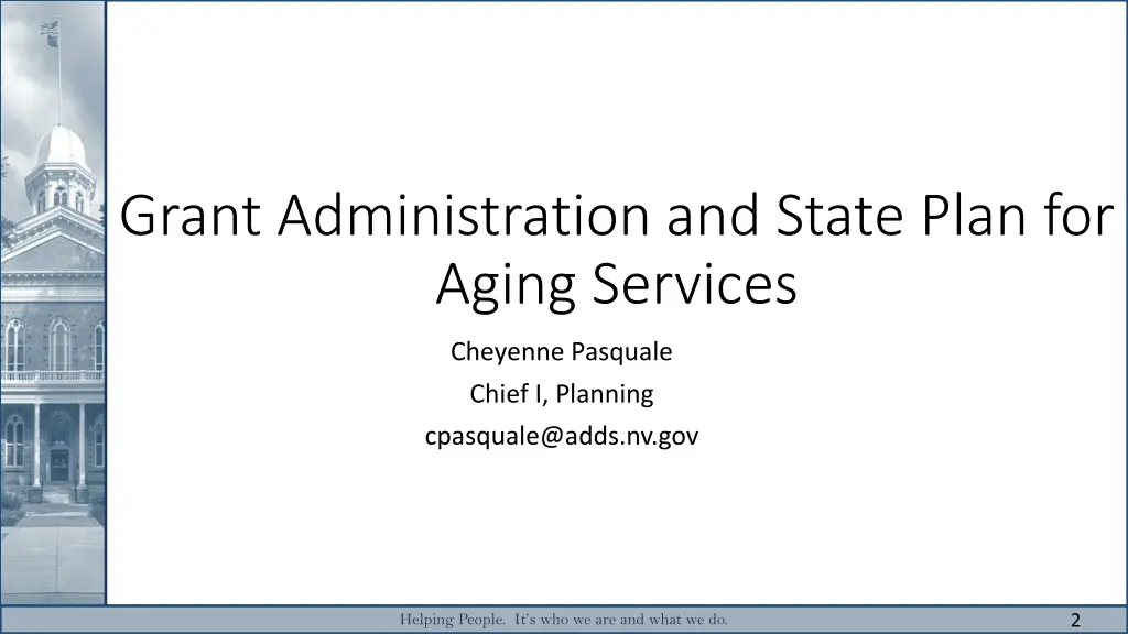 grant administration and state plan for aging