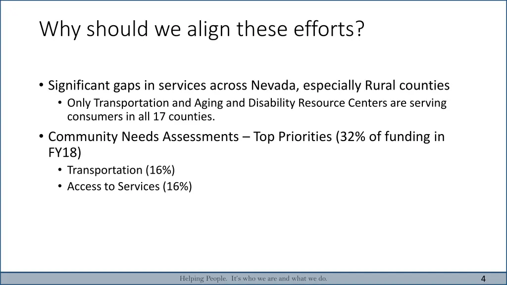why should we align these efforts