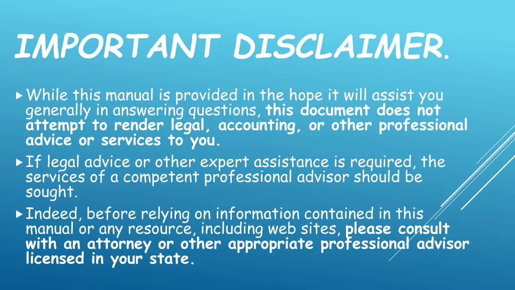 important disclaimer
