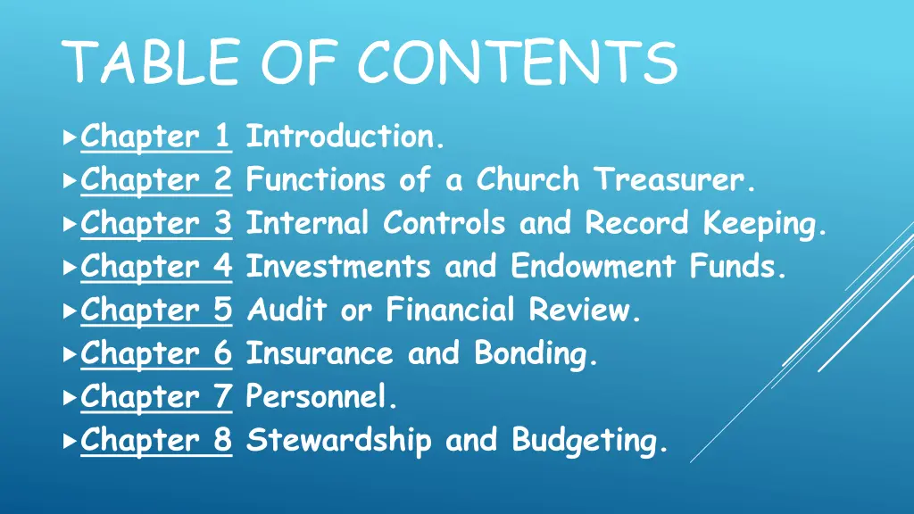 table of contents chapter 1 introduction chapter