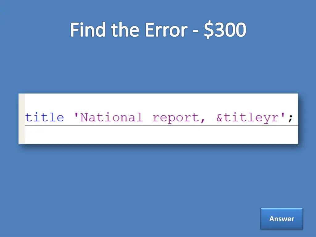 find the error 300