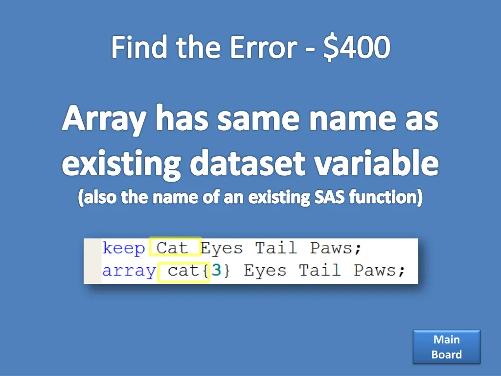 find the error 400 1