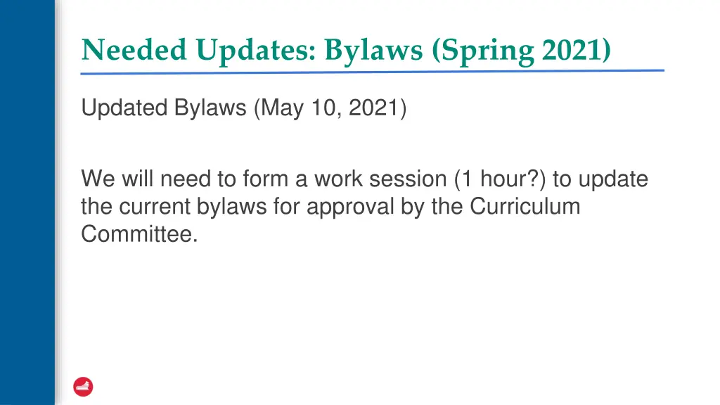 needed updates bylaws spring 2021