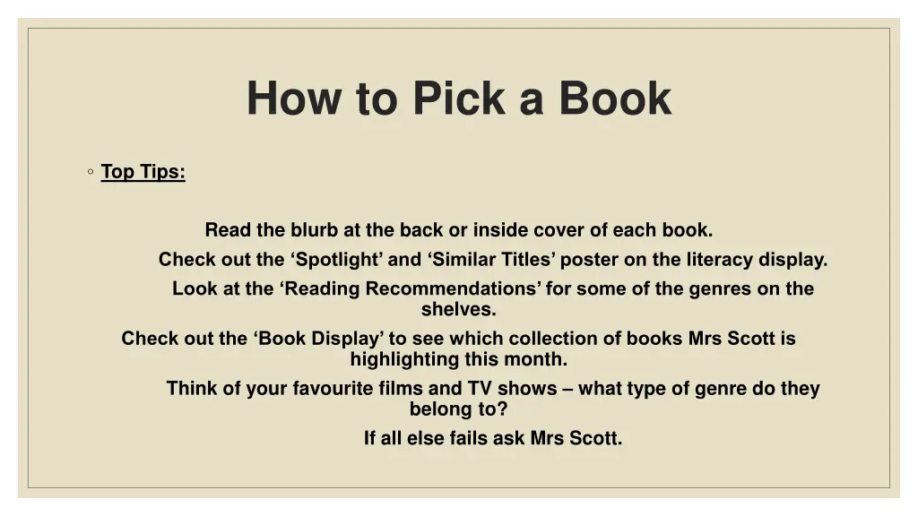 how to pick a book