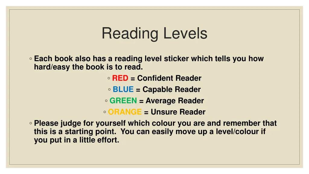 reading levels