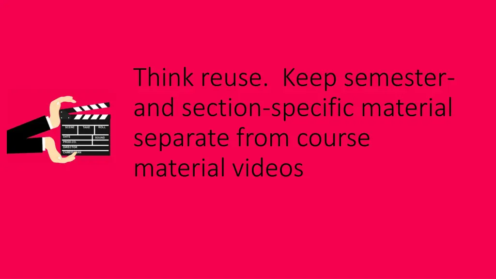 think reuse keep semester and section specific