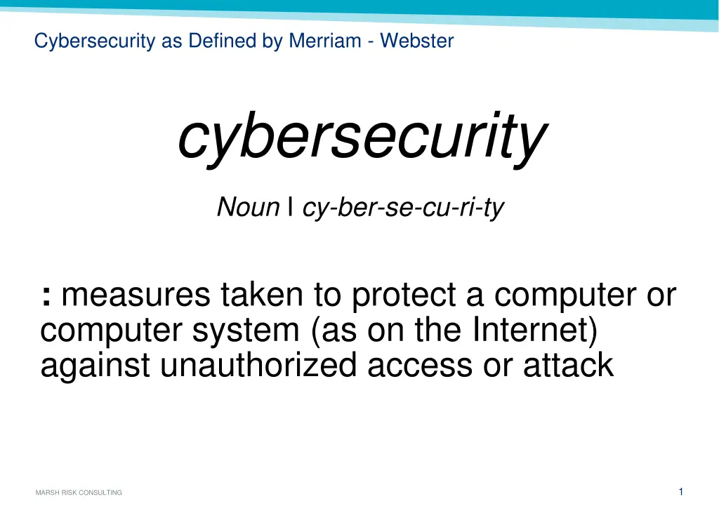 cybersecurity as defined by merriam webster