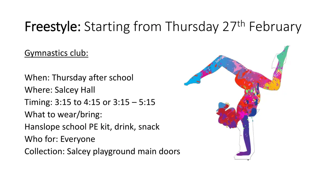 freestyle freestyle starting from thursday