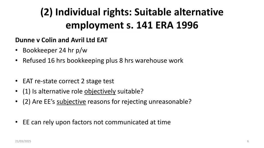 2 individual rights suitable alternative