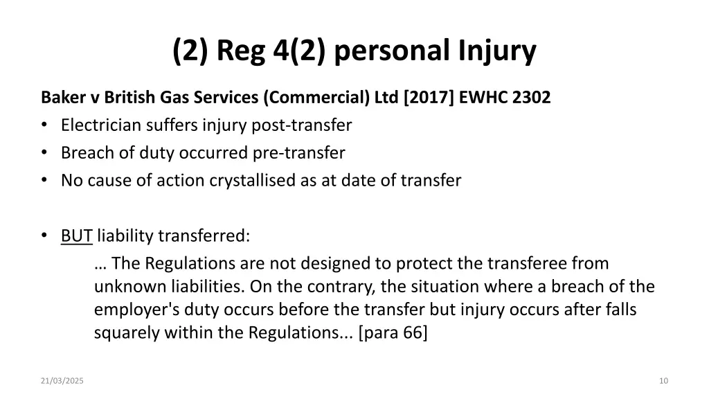 2 reg 4 2 personal injury