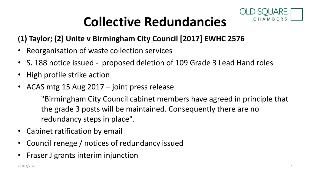 collective redundancies