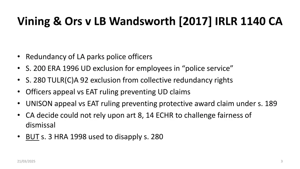vining ors v lb wandsworth 2017 irlr 1140 ca