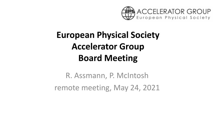 european physical society accelerator group board