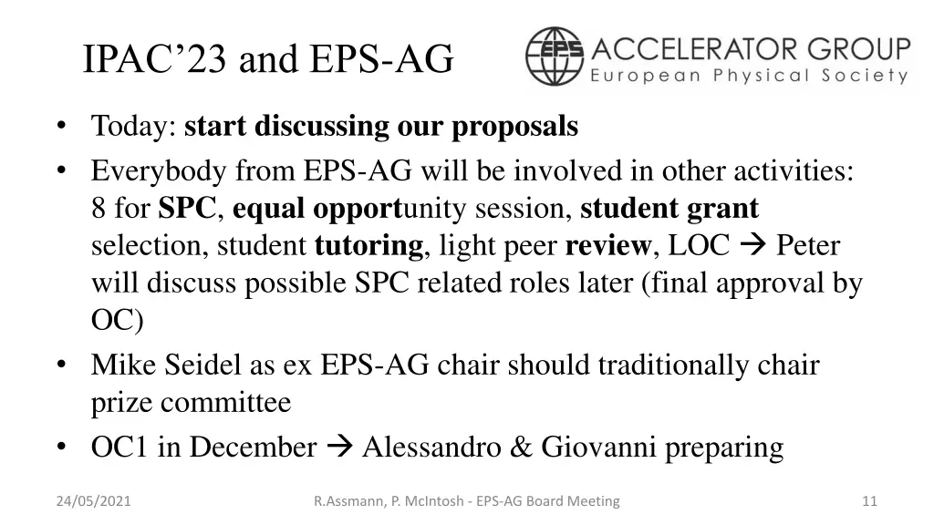 ipac 23 and eps ag 1
