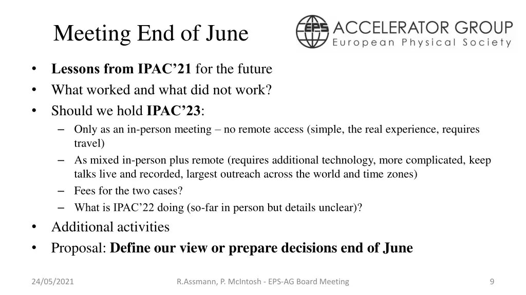 meeting end of june