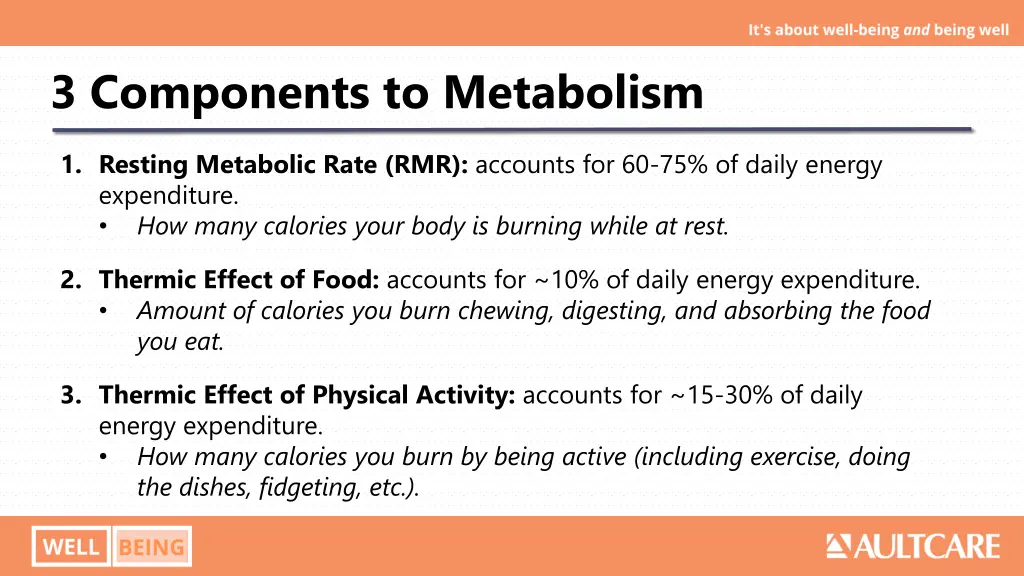 3 components to metabolism