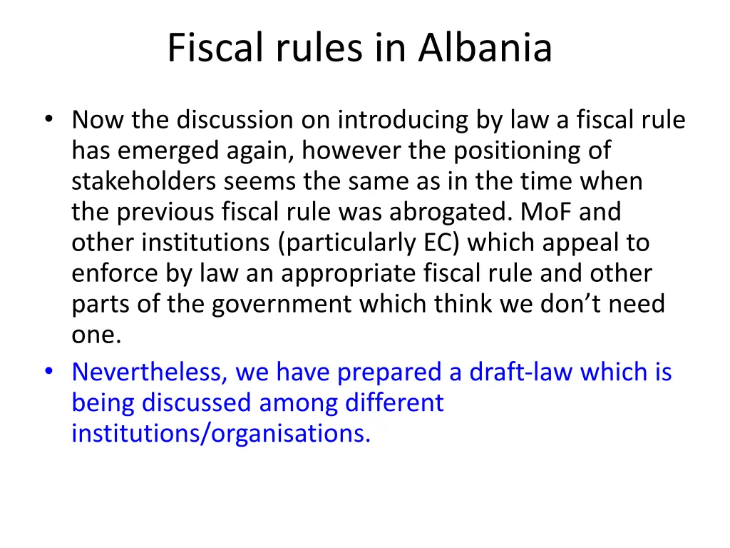 fiscal rules in albania