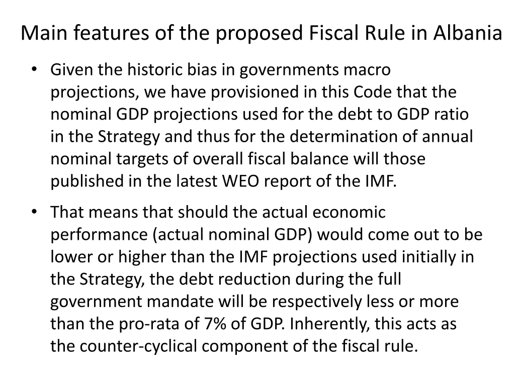main features of the proposed fiscal rule 2