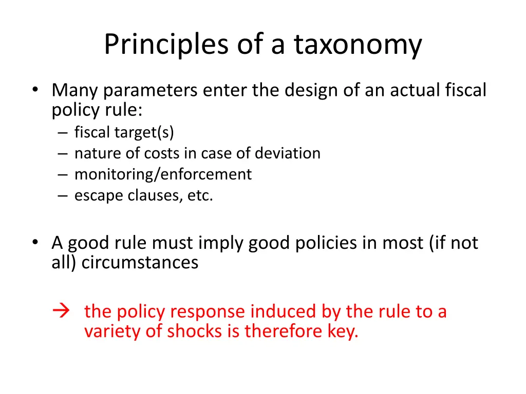 principles of a taxonomy