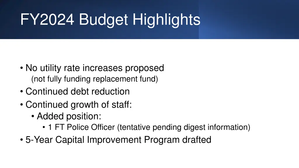 fy2024 budget highlights