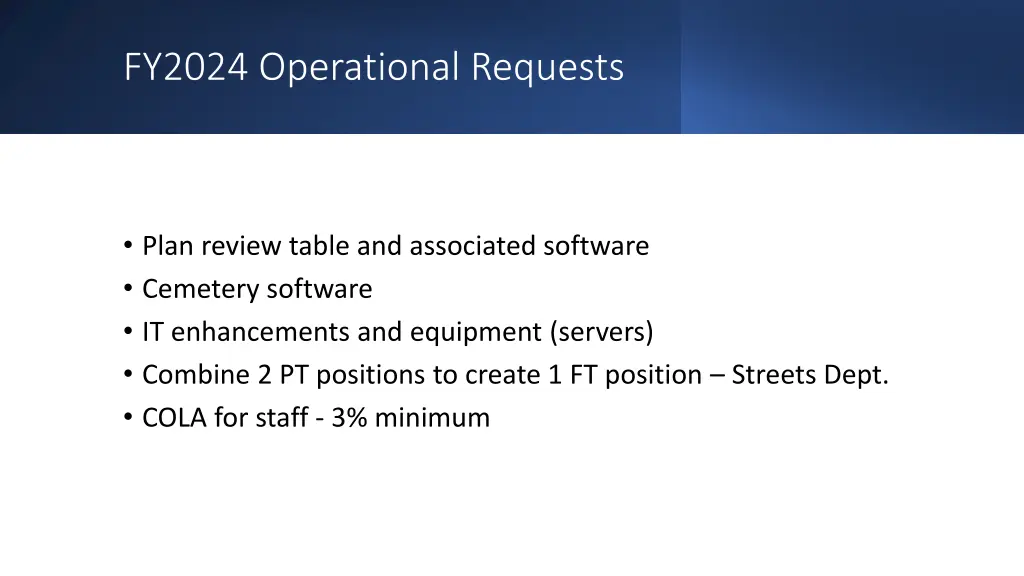 fy2024 operational requests
