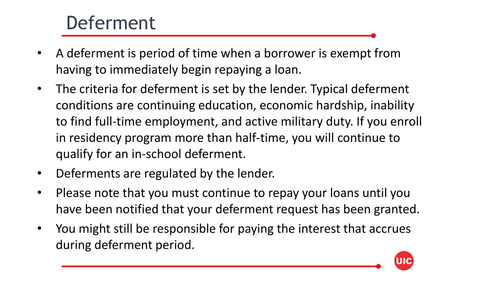 deferment